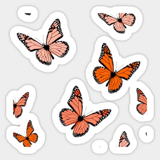 Orange Butterfly Pattern Sticker